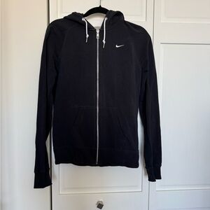 Nike Black Zip Up Hoodie Size M | Cotton Stretch Longline Athletic Sweatshirt